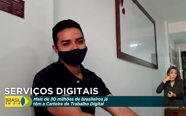 Tela de divulgação da Carteira de Trabalho Digital.