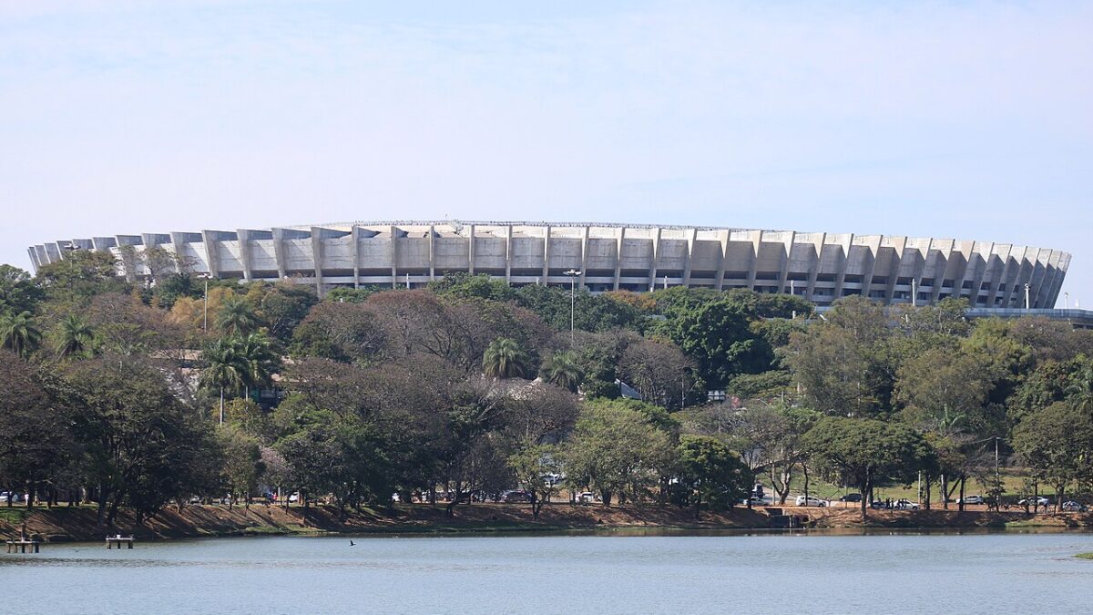 Vista aérea do estádio Mineirão, em Belo Horizonte.